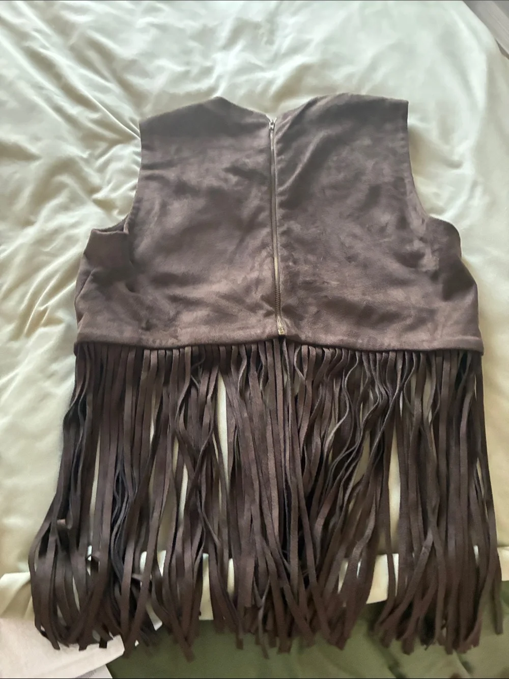 Hot & Delicious Brown Suede-Look Fringe Dress